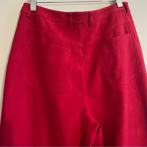 VTG Talbots Women’s 8 Velvety High Rise Red Pants Stretch Holiday Comfy Chic - Picture 8 of 12